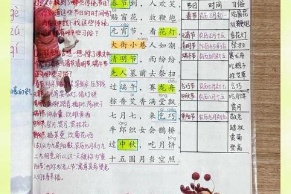 中国按顺序依次排列的传统节日