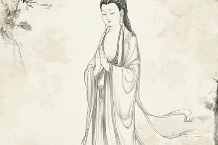 观音灵签第71水墨