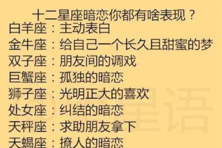 十二星座暗恋的表现