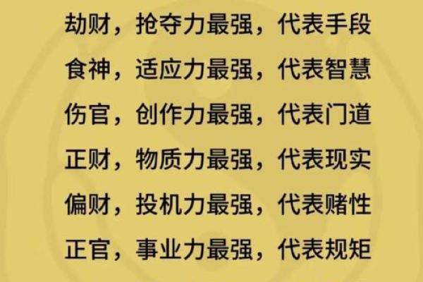 八字单项简批说明