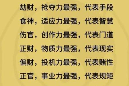 八字单项简批说明