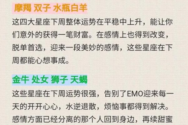 下周运势最好的星座：运势红火的3大星座