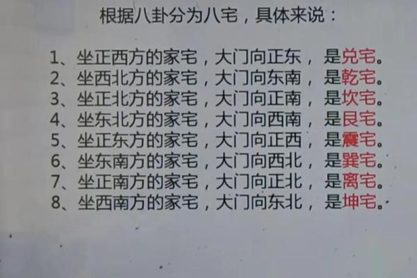 房屋风水的八大方位有什么作用