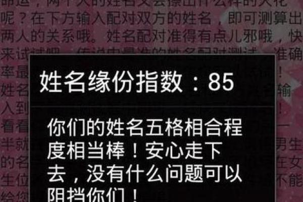 姓名测试配对
