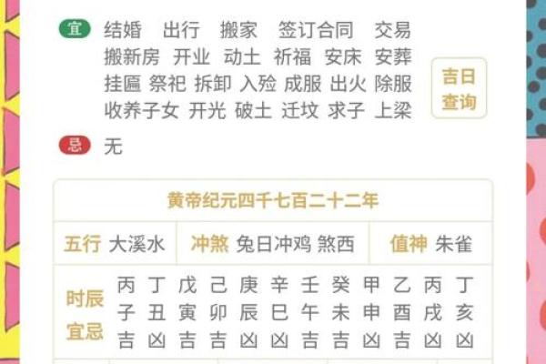 今日老黄历吉凶查询表大全