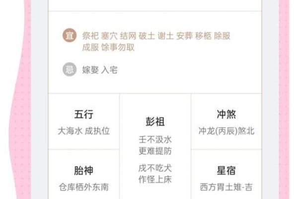 明日黄历吉凶宜忌