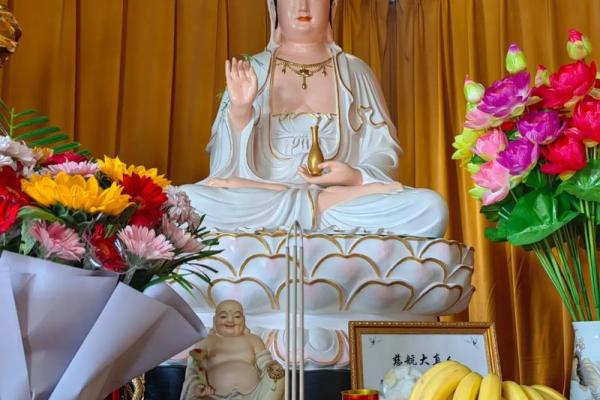 观音菩萨坐什么花